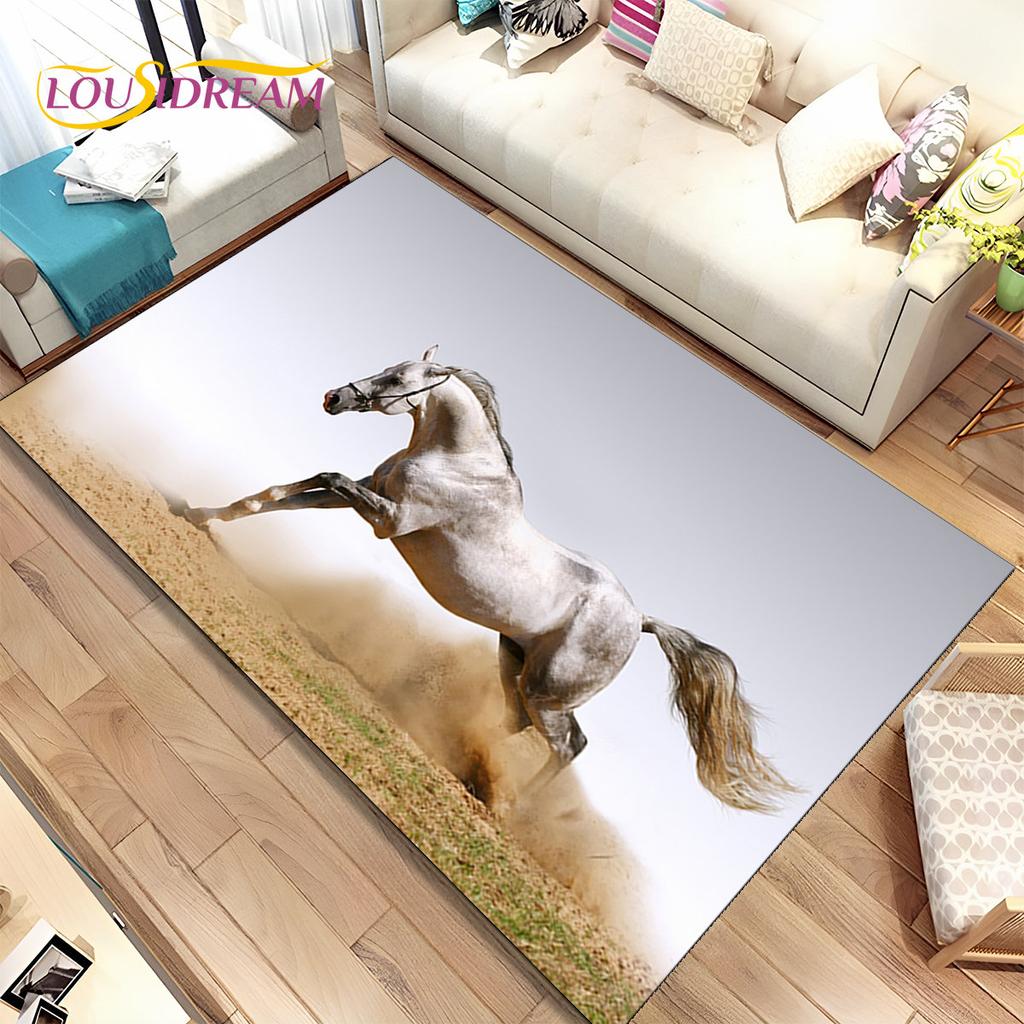 3D животных Pentium Fine Horse Коврик большой, ковер для гостиной, спальни, дивана, коврик для украшения, детский нескользящий напольный коврик