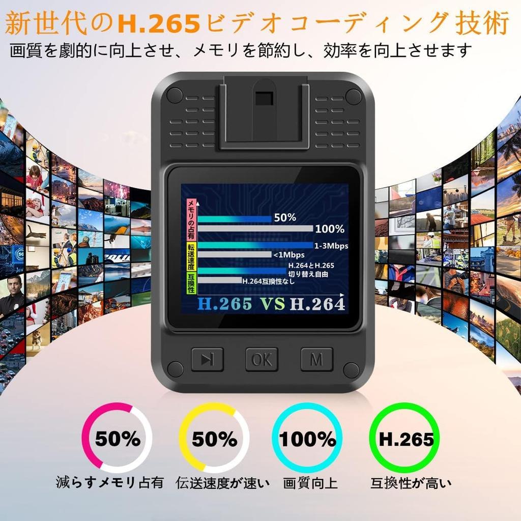 CAMMHD 4K Quality Body Camera Security Camera 128GB 3400mAh 12 Hours Continuous Use One Touch Recording Motion Detection Loop Recording Infrared Night