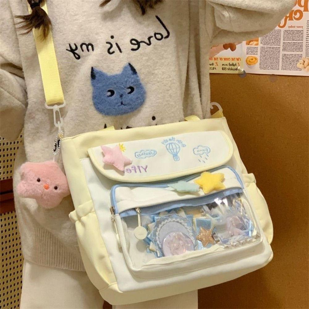 Preppy Style Student Crossbody Bag Sweet Y2K Anime Display Bag Cartoon Shoulder Ita Bag School