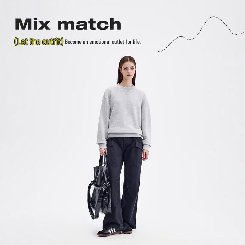 NVG·YOUNG Women's Pure Cotton Casual Drop-Shoulder Sweatshirt