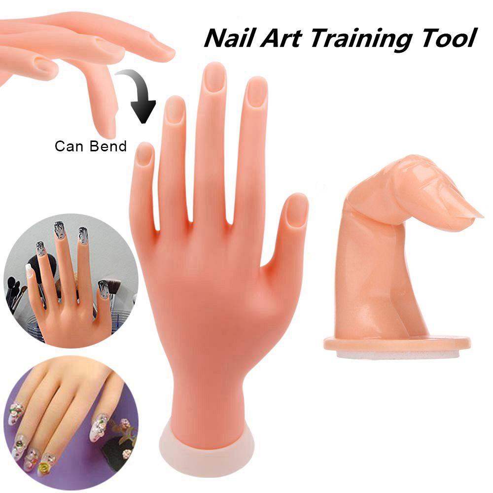 Модель Дисплей Тренажер Инструменты Пластиковый Поддельный Палец Акриловый Гелевый Накладной Руки Инструмент Для Обучения Искусству Ногтей