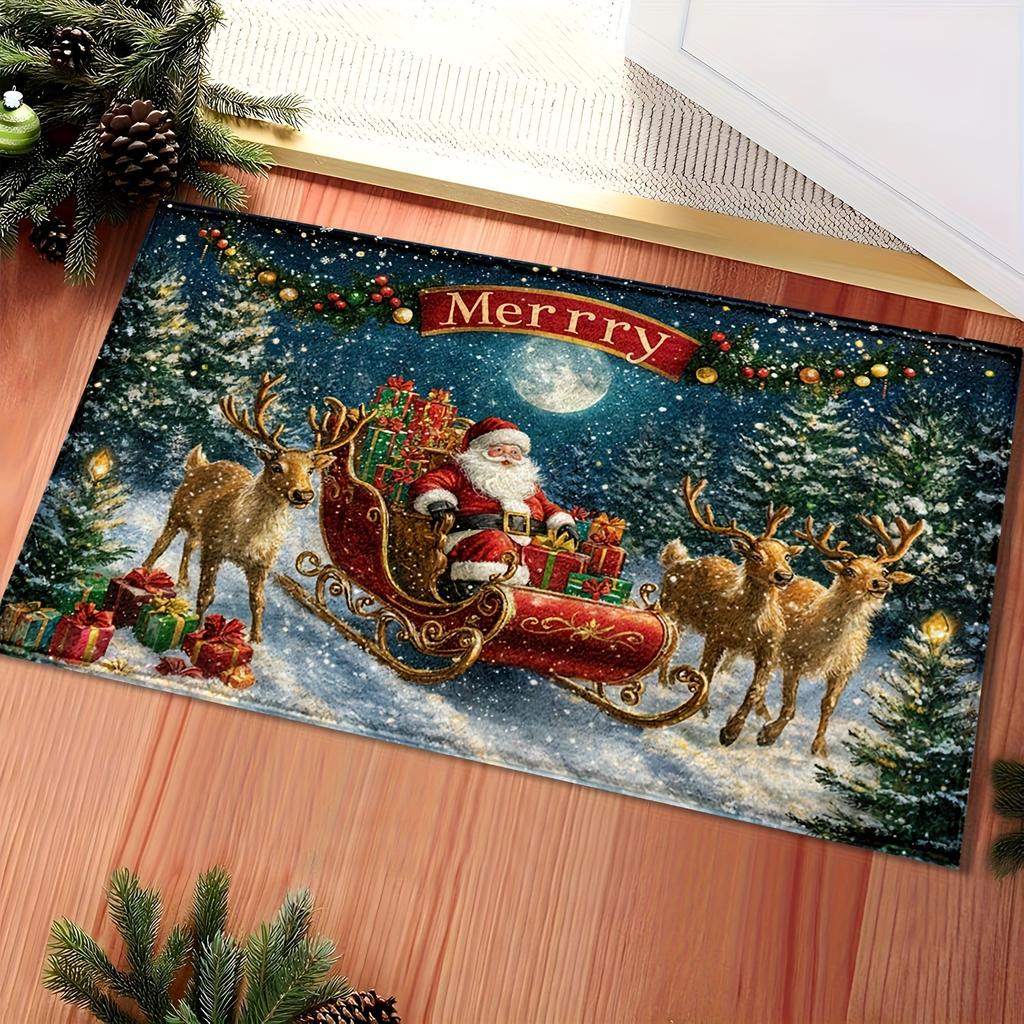 Living Room Bedroom Christmas Gnome Doormat Mat 2D Flat Kitchen Entryway Balcony Door Dining floor mat nonslip floor mat gifts