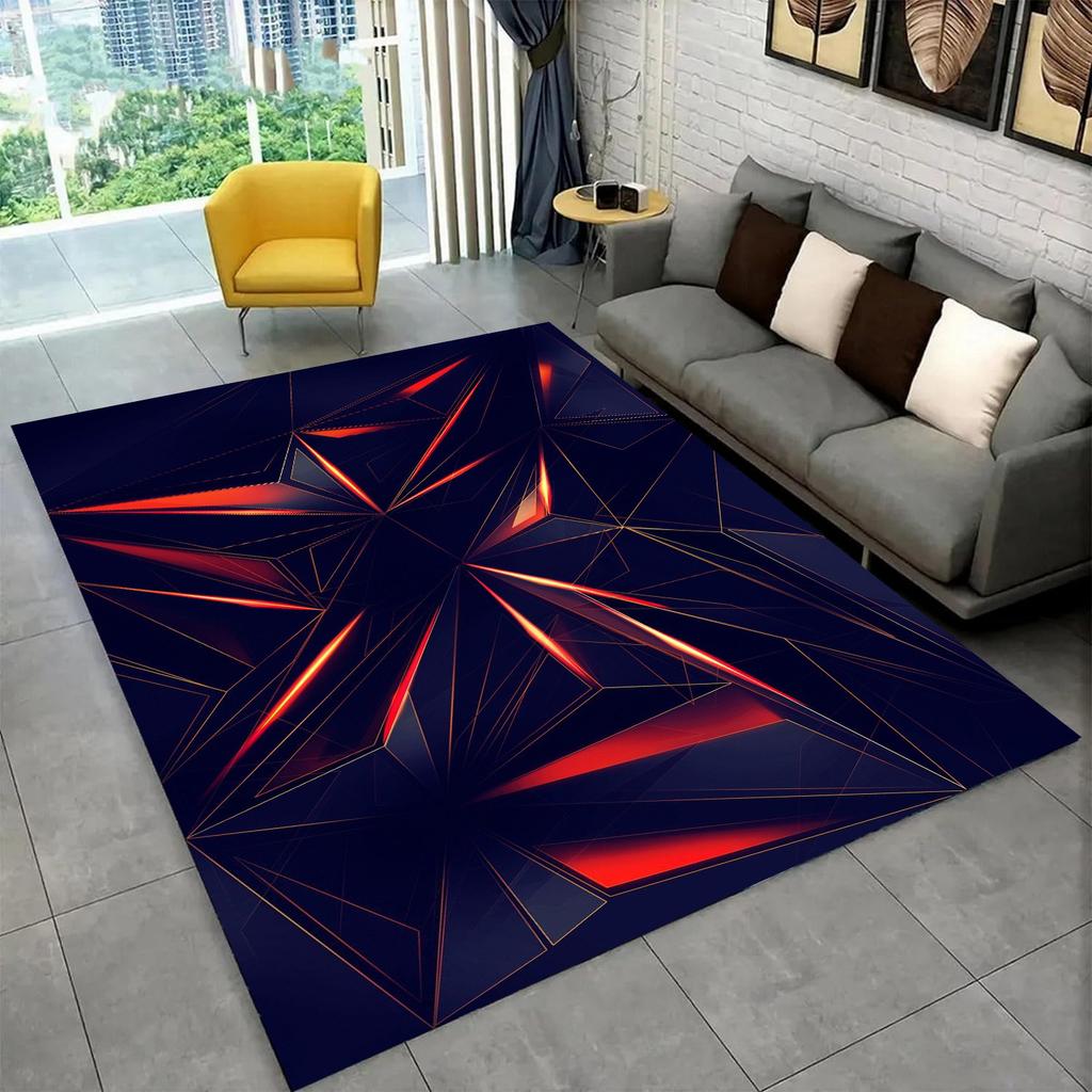 3D Visual Carpet Abstract Geometric Grid Living Room Decoration Carpet