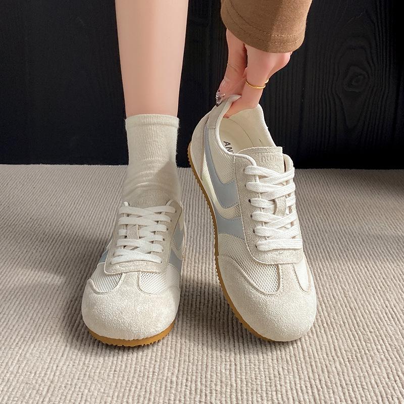 Ретро цветовая гамма, кроссовки для немецких тренировок на плоской подошве, женские, новые 2025, сетчатые, дышащие, удобные и легкие, повседневные спортивные кроссовки "Форрест Гамп"