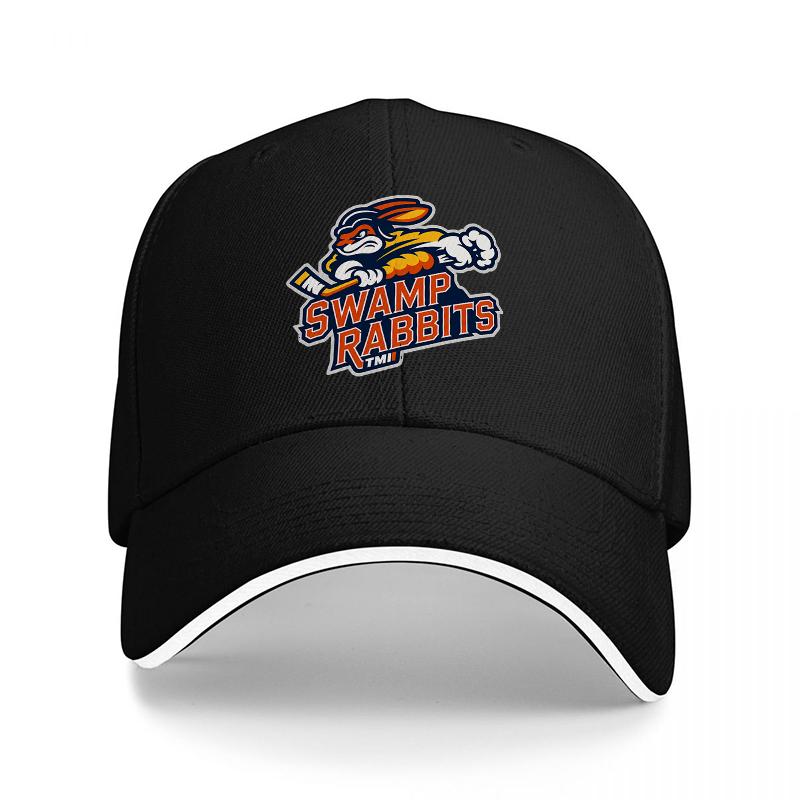 SWAMP RABBITS BASEBALL CAP BLACK ADJUSTABLE FIT TEAM LOGO EMBROIDERED HAT FOR Unisex AND Women SPORTS FAN ACCESSORY