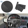 Car Accessories Braid Steering Wheel Black Leather Cover Hand Sewing For BMW E46 E39 X5 E53 Z3 E36 2000 2001