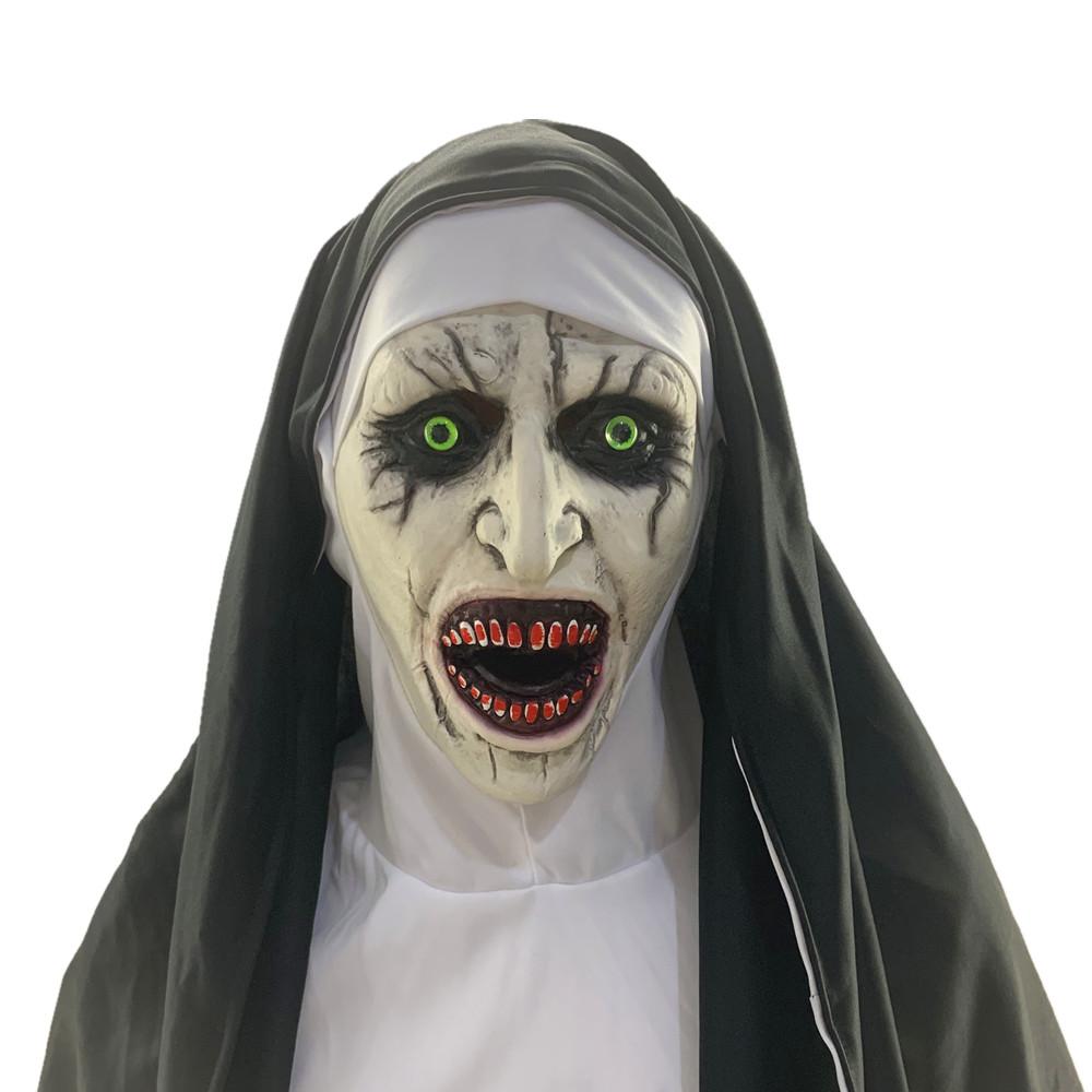Horror Nun Latex Mask Halloween Haunted House Party Costume Cosplay Accessories