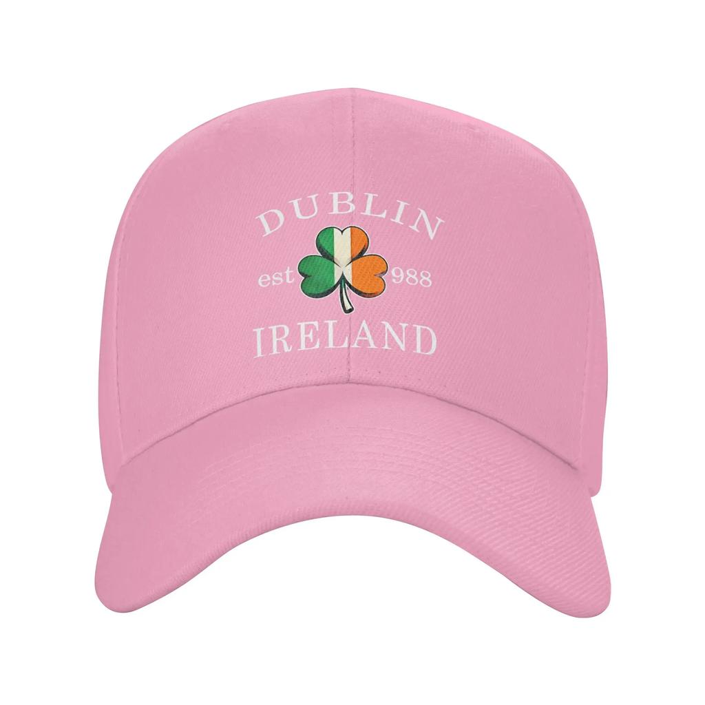 Dublin Ireland Saint Patricks Day Green Shamrock Sun Baseball Cap Summer FeUnisex Unisex  Hip Hop Hats High Sports Baseball Caps
