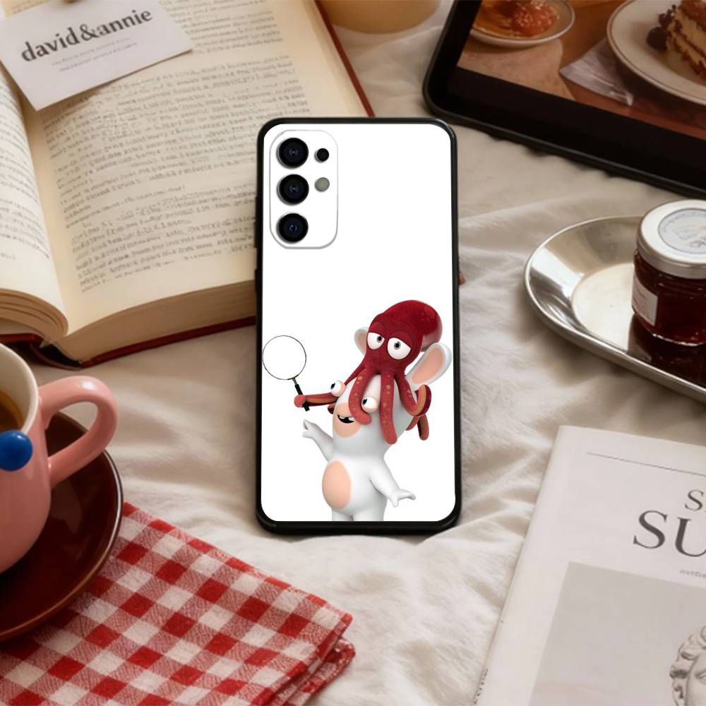 C-Cute R-Raving R-Rabbids Чехол для телефона Samsung S 25,24,23,22,30,21,10,9,Ultra,Plus,Lite,FE,4,5 G Мягкий Черный Чехол