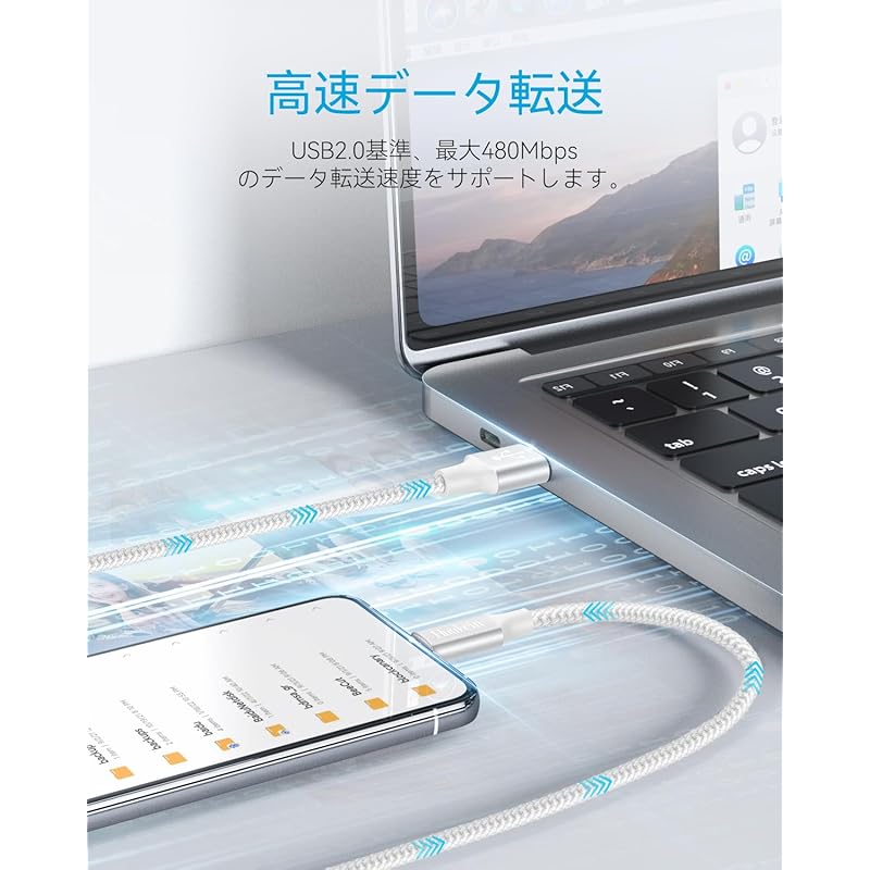 Huukein USB Type C Cable [1m+2m+3m Set of 3] Type C Charging Cable USB-C & USB-A Cable Prevention of Disconnection Phone 15 Pro Plus, Galaxy S24 S23