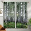Лесной пейзаж Декоративные шторы Зеленый лес Солнечный свет Натуральный аэробный B&B Hotel Спальня Гостиная 3D Печать Шторы 2 шт.