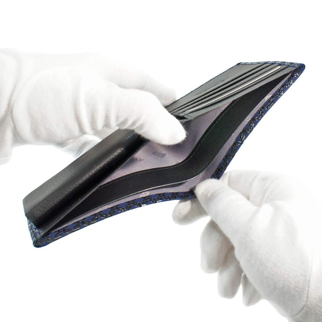 Кошелек для монет Inden с отделением для купюр, темно-синий, с черной цепочкой с маленьким кольцом [Indenya], складной кошелек, J, в комплекте, замша, лак, 2006-04-177