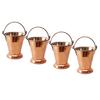 Steel Copper Hammered Design Bucket, Serveware & Tableware for Home, Hotel & Restaurants, Volume-400 ML, Set of 4
