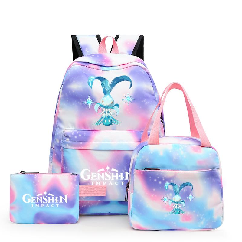 3Pcs/set Anime Girl Backpack Set School Students Kawaii Back To School Backpack Boy Children Lunch Bags Pencil Box