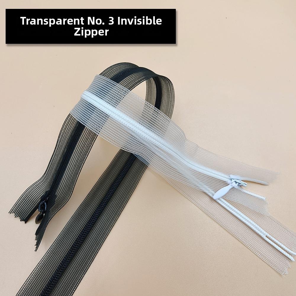 Teardrop Slider Mesh Tape Zipper Transparent Mesh Fishnet Zipper Close End Zipper  Fashion Design