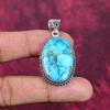 Голубой медный бирюзовый кулон ручной работы с драгоценными камнями, 925 пробы серебряный кулон, старинные ювелирные изделия, для подарка на помолвку