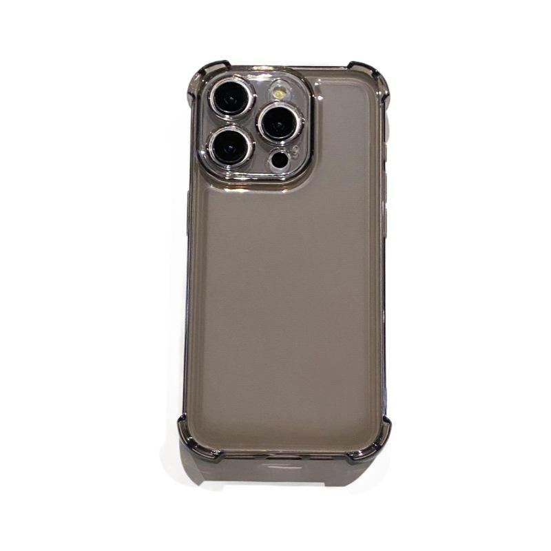 Совместимо с Apple iPhone 16, 14 Прозрачный Однотонный, iPhone 15 Pro, Четырехугольный Ударопрочный Космический Чехол, 13 Мягкий Чехол ТПУ
