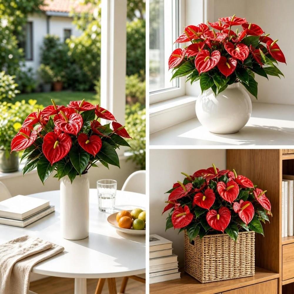 Weatherproof Artificial Morning Glory Flowers Silk Material Faux Petunia Flowers Hanging Basket