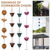 Metal Rain Chain Decorative Rainwater Diverter with Hook Exquisite & Retro Appearance Rain Cup Chime for Garden Patio Courtyard