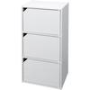Modular Box MDB-3D, 3-Tier Storage Box with Bookshelf and Doors, 36.6cm Wide X 29cm Deep X 73.2cm High, Off-White