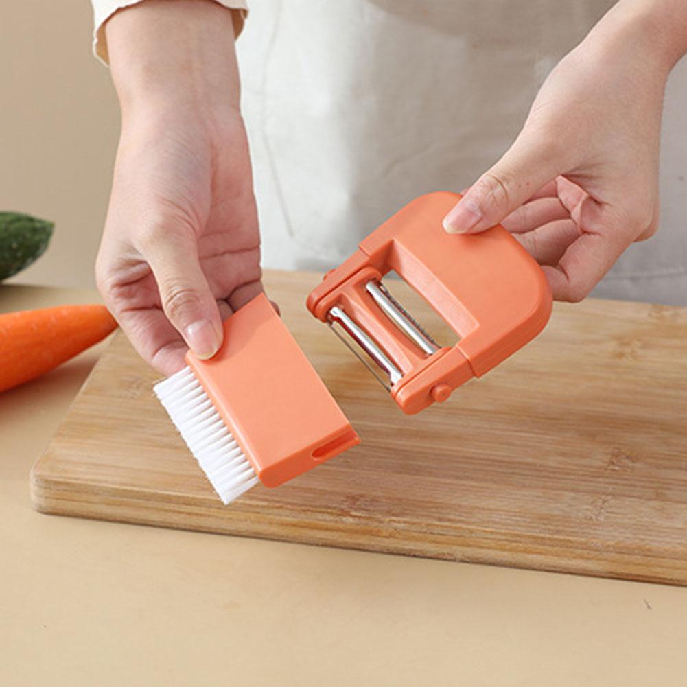 3-In-1 Multifunctional Vegetable Cutter Manual Peeler With Brush Vegetables Fruit Slicer Skin-Peeler Grater Kitchen Accessories