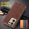 Deluxe Magnetic Adsorption Leather Fitted Case for OPPO Reno 8 5G / Reno8 5G 6.4" Flip Cover Protective Case Capa Fundas Coque