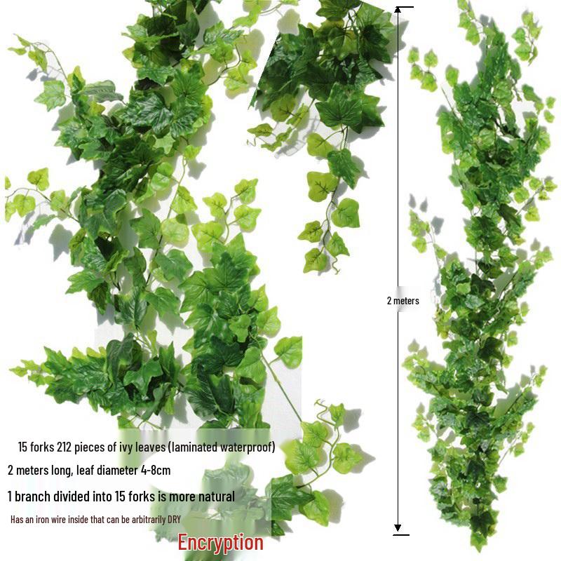 Большая декоративная виноградная лоза с листьями - Искусственная гирлянда с фруктами для стены, потолка или трубы с зелеными листьями деревьев