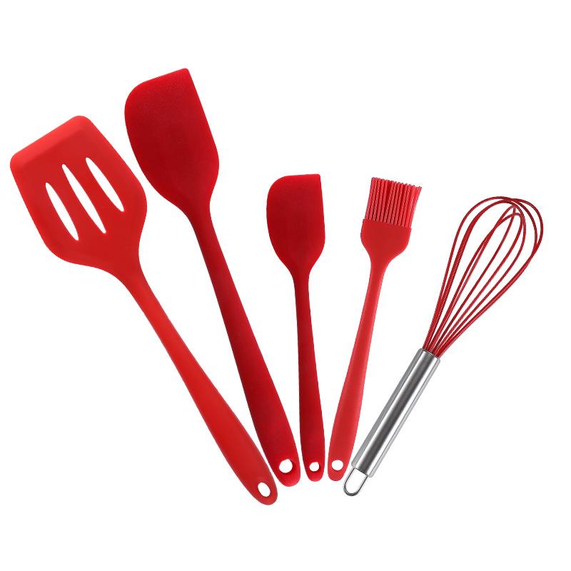 5 шт. кухонные принадлежности для приготовления пищи, бытовые пищевые силиконовые мини-скребки для выпечки, щетка для масла, венчик для взбивания яиц, зажим для еды, набор инструментов для выпечки