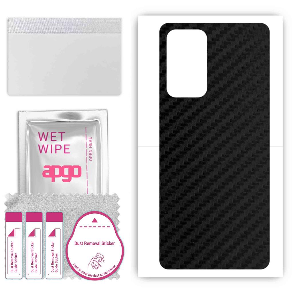 apgo Protective Skin Sticker for the Back Compatible with Xiaomi Redmi Note 11E Pro, Wrap Film, Foil, Vinyl - Pattern Carbon Black