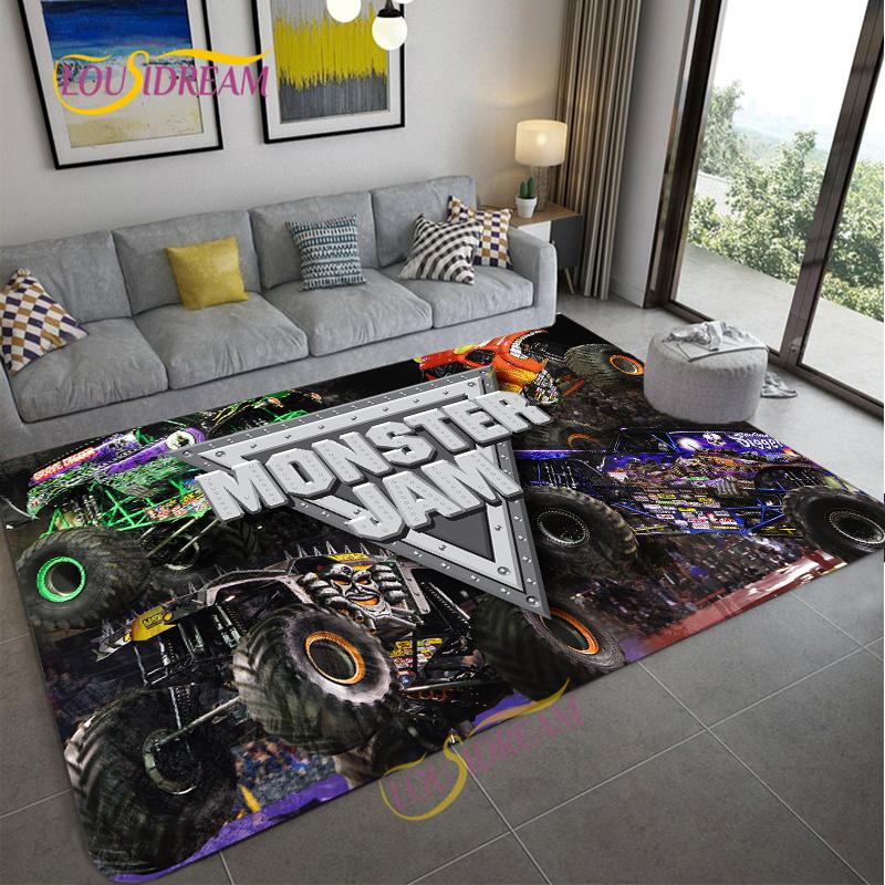 Ковер Monster Jam Truck для гостиной, спальни, коврик для кухни, детской, нескользящий коврик для пола, ковер-подарок на день рождения, реквизит для фотосъемки