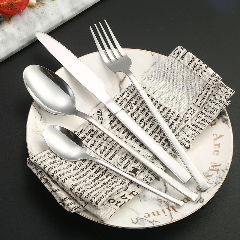 Stainless Steel Tableware Hot-selling Light Luxury Simple Hotel Steak Knife Fork Spoon Dessert Spoon