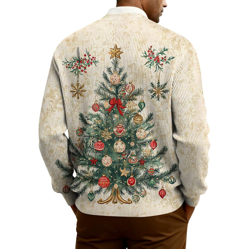 Мужской кардиган с длинным рукавом, рубчатой вязки