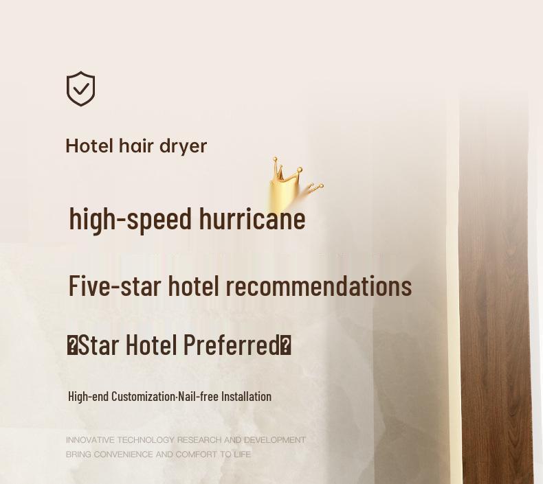 Wall-Mounted Punch-Free High-Speed Hair Dryer for Hotel B&Bs
