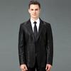 Genuine Leather Men's First-layer Sheepskin Jacket Middle-aged Dad's Lapel Leather Single Suit Jacket