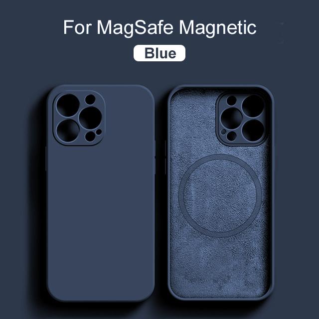 Оригинальный магнитный чехол Magsafe для iPhone 15 14 13 12 11 Pro Max Mini X XR XS 8 Plus, жидкий силиконовый чехол для беспроводной зарядки