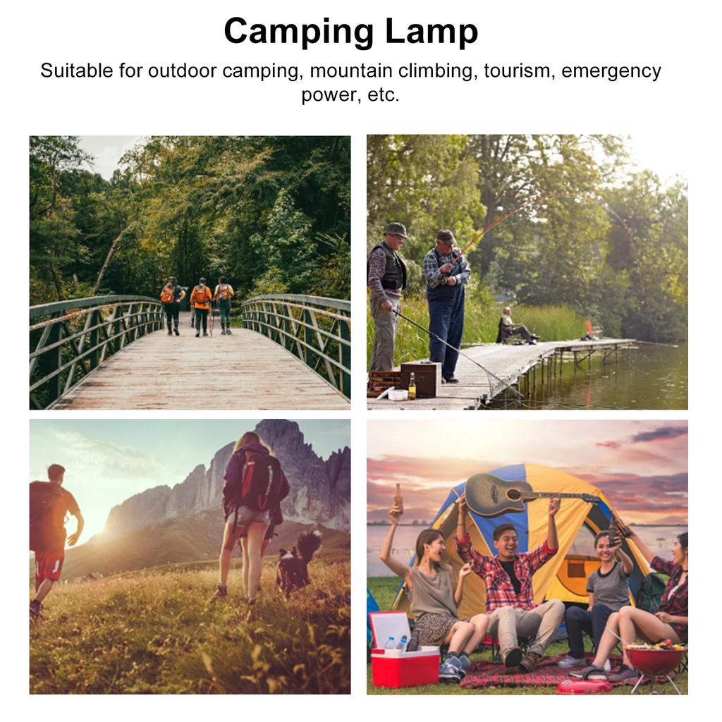 Портативная лампа для кемпинга, лампа для палатки, прожектор SOS, фонарик 3в1, ручная рукоятка, три цвета
