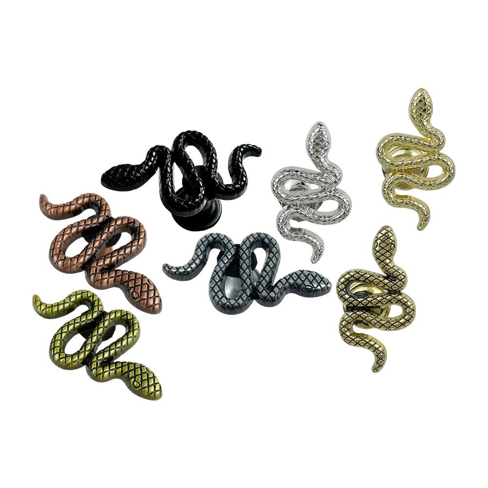 1x Snake Shape Zinc Alloy Furniture Handle Door Cabinets Knobs For Children Room Kitchen Cupboard Drawer Door Pull Handle