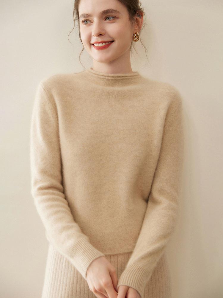 2025 Autumn/Winter Women's High Neck 100% Pure Cashmere Soft Knit Sweater - Thick, Skin-Friendly Inner Layer.