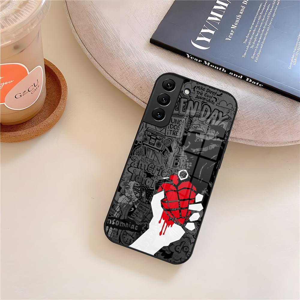 Band Green Day Phone Case Glass For Samsung Galaxy S26 S25 S21 S22 S24 S23 S20 Ultra Fe Plus A16 A24 A55 A53 Coque