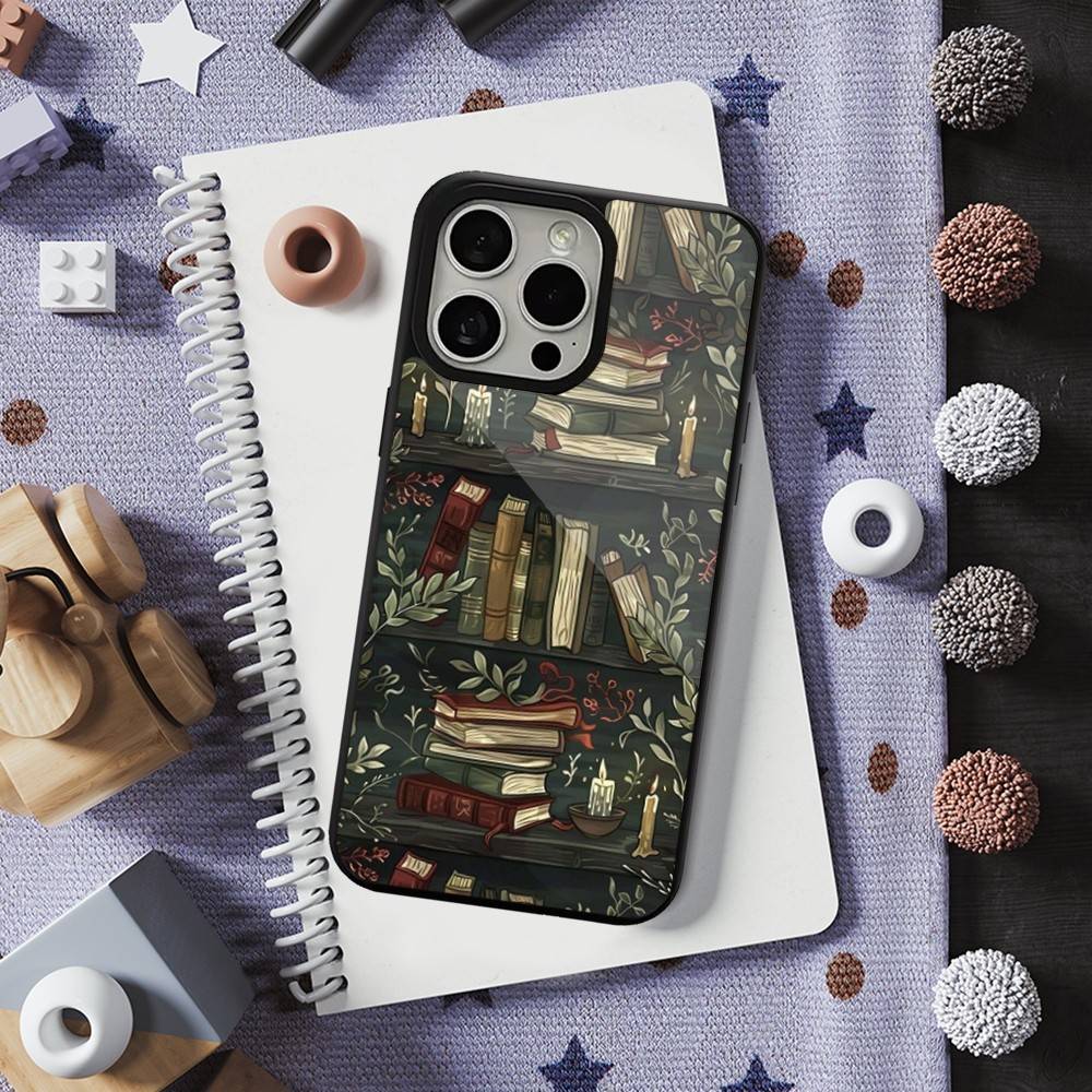 Read Art illustration Books Phone Case For iPhone 16,15,14,13,12,11,Pro,Max,Plus,Mini,Magsafe,Magnetic Wireless Charging Case