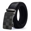 XsFireCow Стильный черный кожаный мужской ремень длиной 130 см с автоматической фиксацией, пряжка с автоматической фиксацией, отверстия, (03 Черный, Ремень)