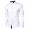Men’s Long Sleeve Polka Dot Patchwork Casual Shirt