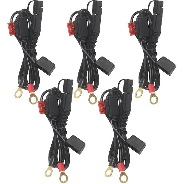 [ 6 PACK] Sae To O Ring Terminal Harness 2FT - Sae Eyelet Ring Terminal Cable 16Awg Motorcycle Battery Trickle Charger Extension Cord With Sae