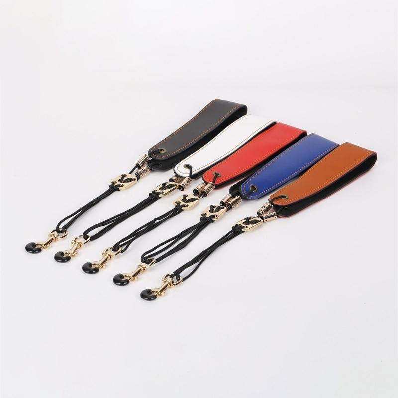 Comfortable Adjustable Saxophone Shoulder Strap Leather Support PU Texture for Clarinet Electric Wind Instruments