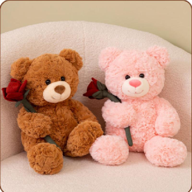 Adorable Brown And Pink Teddy Bear Plush Toy Perfect For Girlfriend Valentine's Gift