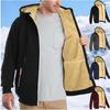 Мужские куртки с подкладкой из флиса Sherpa Heavyweight, пальто, ветрозащитная толстовка с капюшоном на молнии, зимняя теплая толстовка с капюшоном, верхняя одежда, наряды, топы