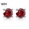 S925 Silver Earrings Zirconia Stud One Carat Main Stone Hypoallergenic Flat Gold Plated Back Comfortable Shiny Daily Wear Jewelry for Women Men Micro