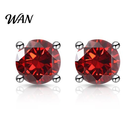 S925 Silver Earrings Zirconia Stud One Carat Main Stone Hypoallergenic Flat Gold Plated Back Comfortable Shiny Daily Wear Jewelry for Women Men Micro