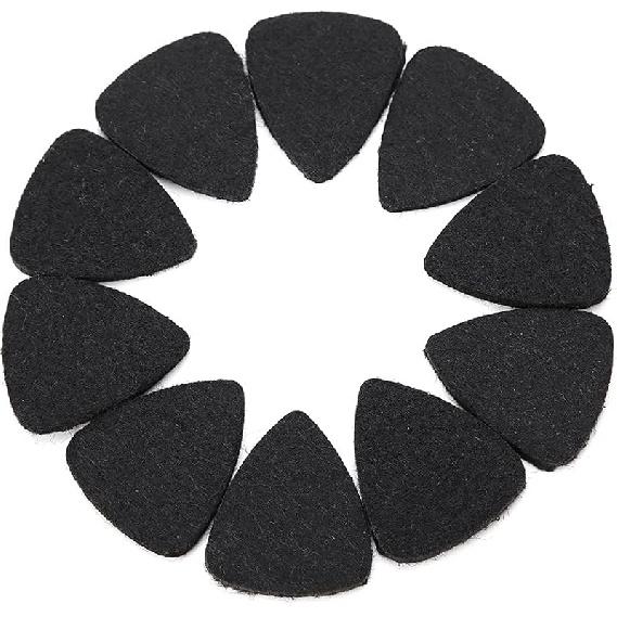 10Pcs Wool Felt Guitar Picks Ukulele Picks, 3mm Thin Red Plectrums with Solid Leather for Ukelele Bass Guitar (Gray)
