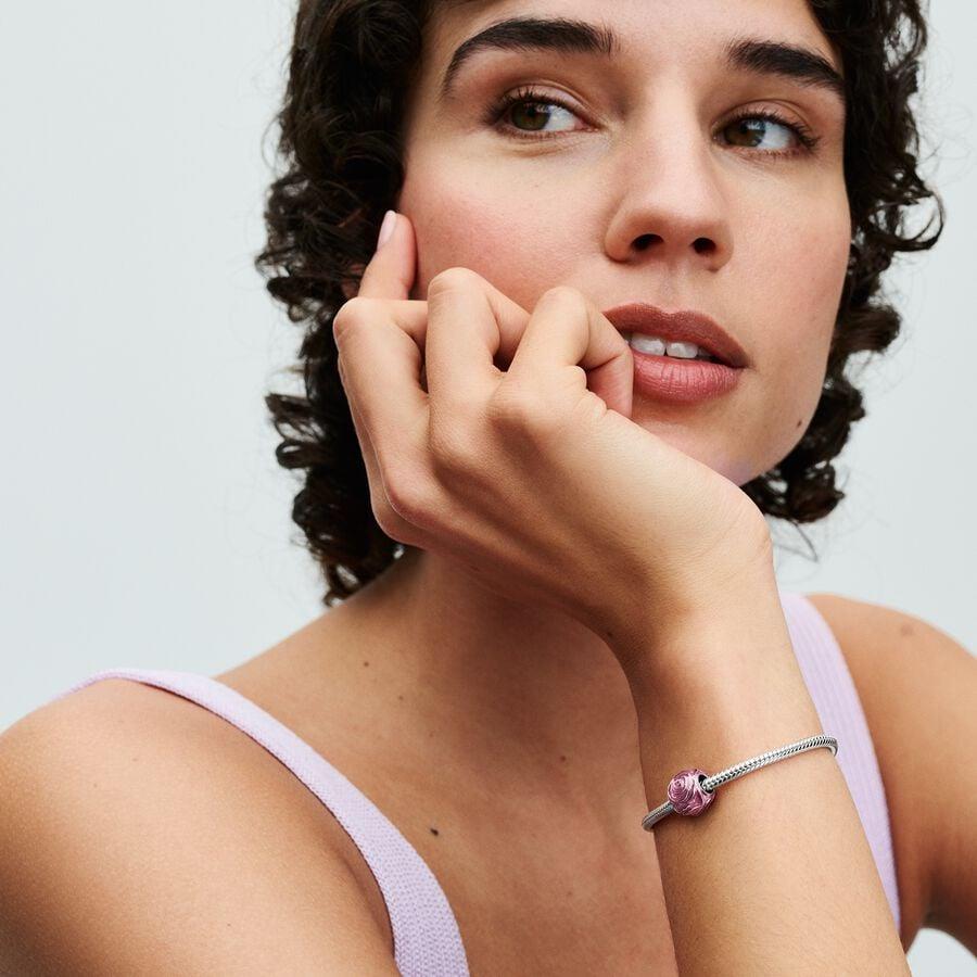 Pandora Подвеска «Розовая роза в цвету»